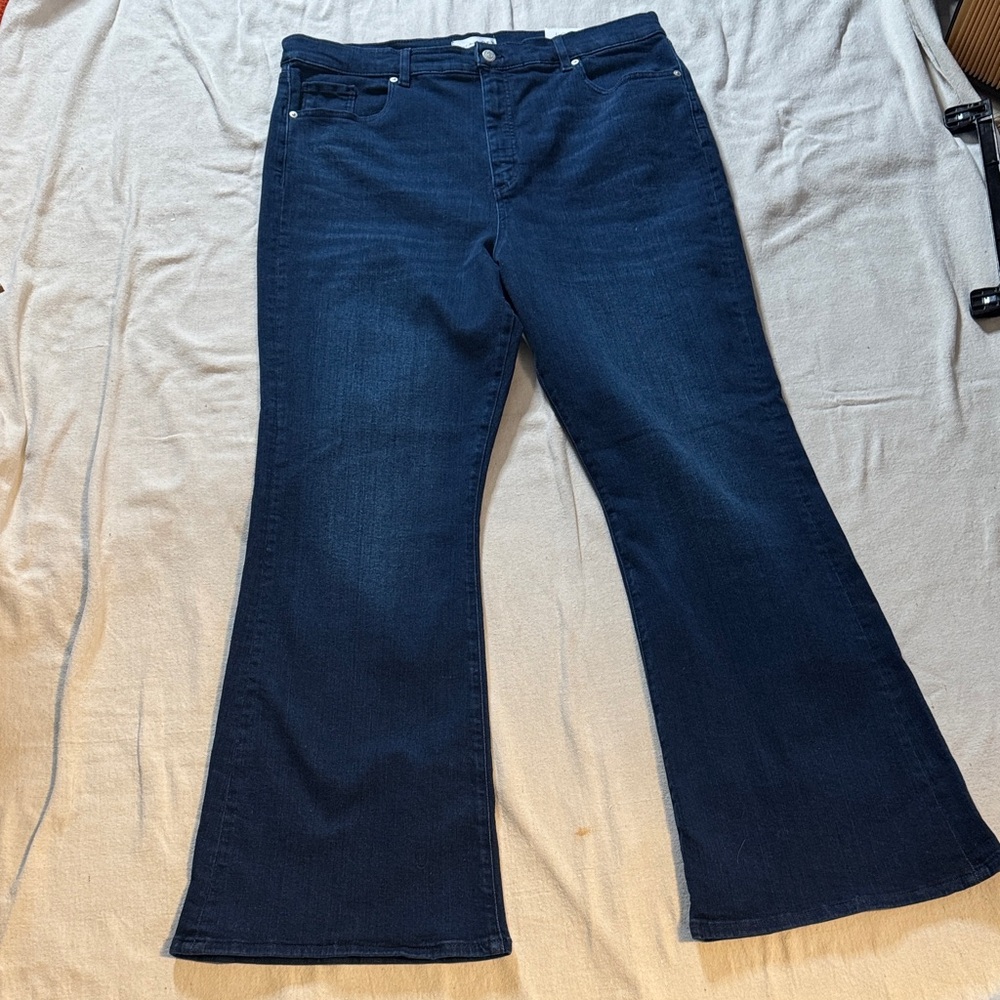 NWT LOFT Dark Blue Slim Flared Women's Jeans Size 18